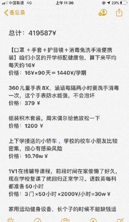 某一深圳国际学校年度账单，看看花在孩子身上的教育费用有多高  费用 第4张